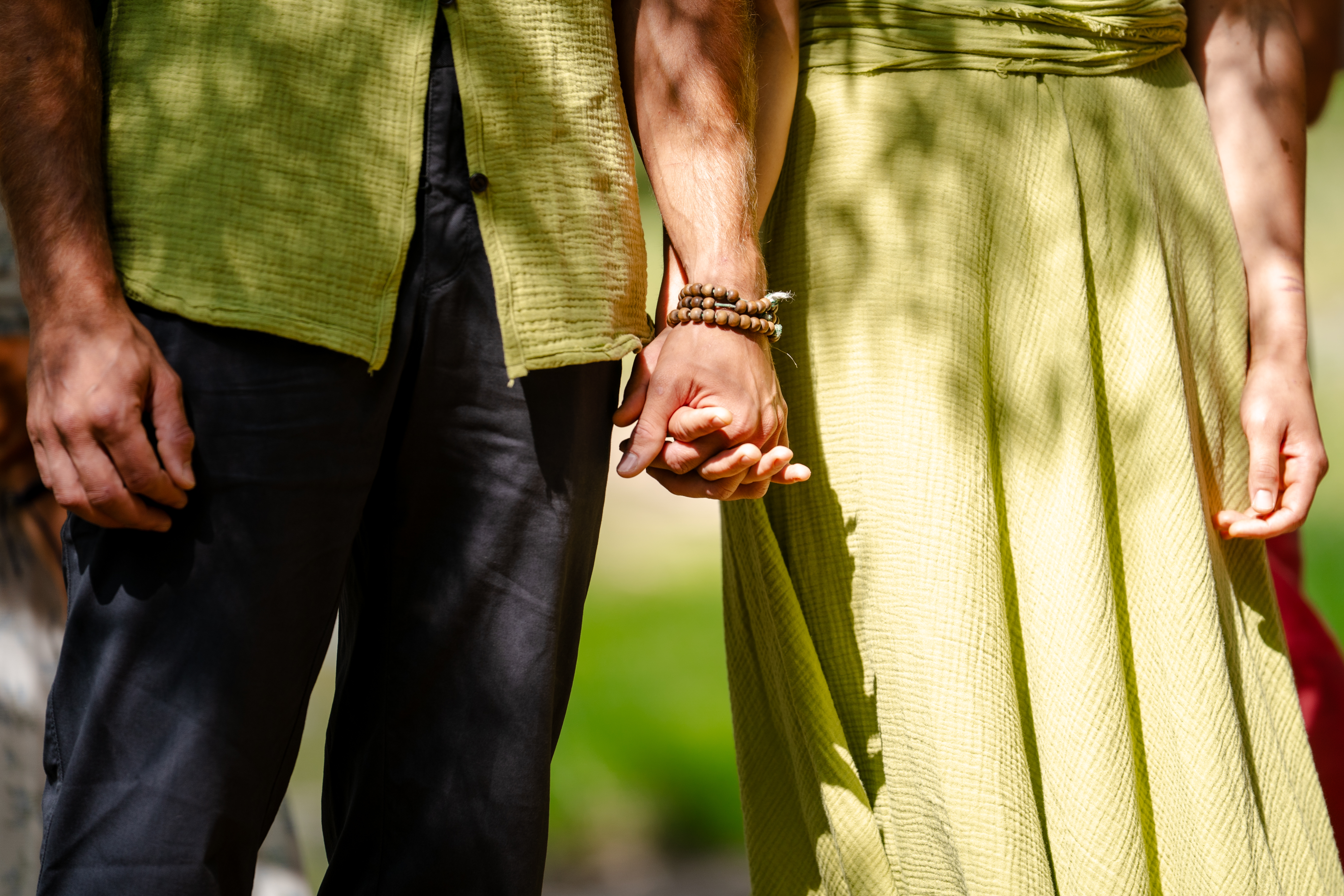 Wedding couple holding hands detail shot Czech wedding